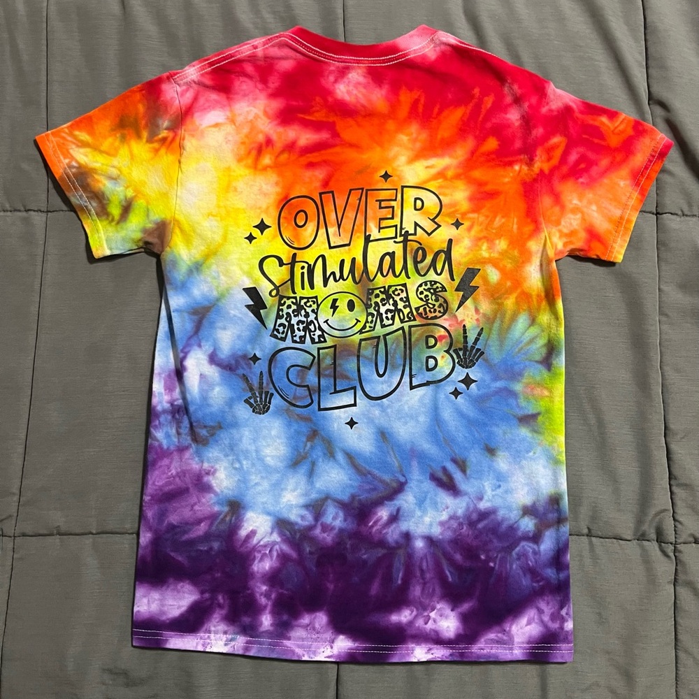 Overstimulated Moms Club Tie-Dye Graphic T-Shirt